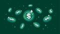 USDD coins falling from the sky. USDD cryptocurrency concept banner background Royalty Free Stock Photo