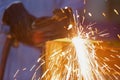 Use acetylene torch to cutting metal Royalty Free Stock Photo