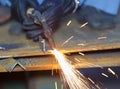 Use acetylene torch to cutting metal