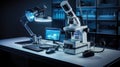 Use of artificial intelligence in medical laboratories for research and analysis.