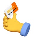 Use a bank card - modern realistic colorful 3d icon