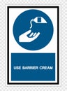 Use Barrier Cream Symbol Sign Isolate on transparent Background,Vector Illustration