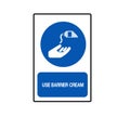 Use Barrier Cream Symbol Sign,Vector Illustration, Isolated On White Background Label