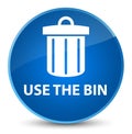 Use the bin (trash icon) elegant blue round button Royalty Free Stock Photo
