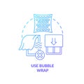 Use bubble wrap blue gradient concept icon Royalty Free Stock Photo