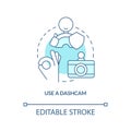 Use dashcam turquoise concept icon