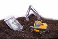 use of an excavator in construction Royalty Free Stock Photo