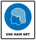 Use hair net sign. Vector illustration