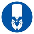 Use Hand Sanitiser Symbol Sign, Vector Illustration, Isolate On White Background Label. EPS10