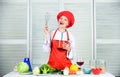 Use hand whisk. Woman chef hold whisk and pot. Girl in apron whipping eggs or cream. Start slowly whisking or beating Royalty Free Stock Photo