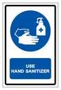 Use Hands Sanitise Symbol Sign, Vector Illustration, Isolate On White Background Label. EPS10