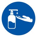 Use Hands Sanitizer Symbol Sign ,Vector Illustration, Isolate On White Background Label. EPS10