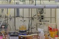 Use of inert gas in a chemical laboratory.