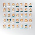 35 use interfase icons with young ladies. Blond red hair color