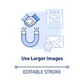 Use larger images light blue concept icon