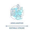 Use laxatives turquoise concept icon