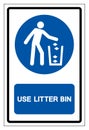 Use Litter Bin Symbol Sign ,Vector Illustration, Isolate On White Background Label. EPS10 Royalty Free Stock Photo