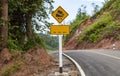 Use low gear sign,Road traffic warning signs on road curve and Slope