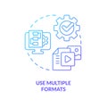 Use multiple formats blue gradient concept icon Royalty Free Stock Photo