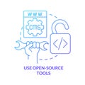 Use open-source tools blue gradient concept icon Royalty Free Stock Photo