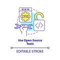 Use open-source tools concept icon