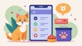Use this pet diet app to easily log your pets food intake and receive recommendations for a wellbalanced diet based on Royalty Free Stock Photo
