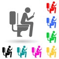 use the phone in the toilet multi color style icon. Simple glyph, flat  of bad habbits icons for ui and ux, website or Royalty Free Stock Photo