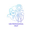 Use professional help blue gradient concept icon