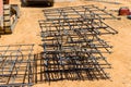 The use of rebar on construction sites to reinforce steel bars for reinforced concrete