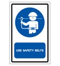 Use Safety Belt Symbol Sign,Vector Illustration, Isolated On White Background Label. EPS10 Royalty Free Stock Photo