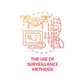 Use of surveillance methods red gradient concept icon
