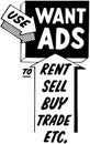 Use Want Ads Royalty Free Stock Photo