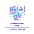 Use watertight safe concept icon