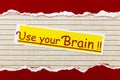 Use your brain genius head stop think plan ahead Royalty Free Stock Photo