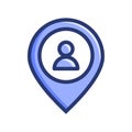 People Location Pin filled icon