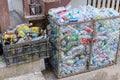 Used aluminium Can and drinking water plastic bottle garbage waste collected sale for recycle