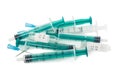 Used ampoules and syringes Royalty Free Stock Photo