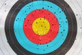 Used archery target close up Royalty Free Stock Photo