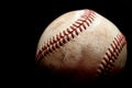 Used baseball over black Royalty Free Stock Photo