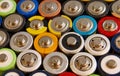 Used batteries from different manufacturers, waste, collection and recycling. Royalty Free Stock Photo