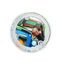 Used batteries jar Royalty Free Stock Photo