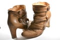 Used beige boots Royalty Free Stock Photo