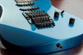 Used blue guitar cropped Royalty Free Stock Photo