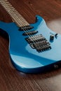 Used blue guitar vertical Royalty Free Stock Photo