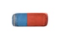 Used Blue and Red Rubber Pen Eraser isolated on white Royalty Free Stock Photo