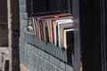 Used books for sale on a ledge Royalty Free Stock Photo