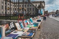 Used books, second hand books for sale on flea market in front of the Humboldt University in Berlin Royalty Free Stock Photo