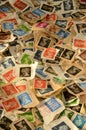 Used British Postage Stamps Background