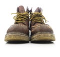 Isolated Brown Construction Work Boots Royalty Free Stock Photo