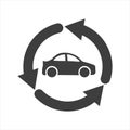 Used car and dealership icon for used car business design